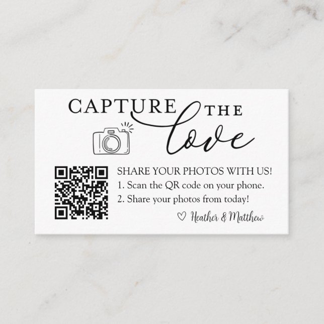 Capture the Liebe Foto Album QR Code Begleitkarte (Vorderseite)