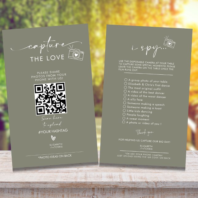 Capture the Liebe Foto I Spy Wedding Game Menu RSVP Karte (Von Creator hochgeladen)
