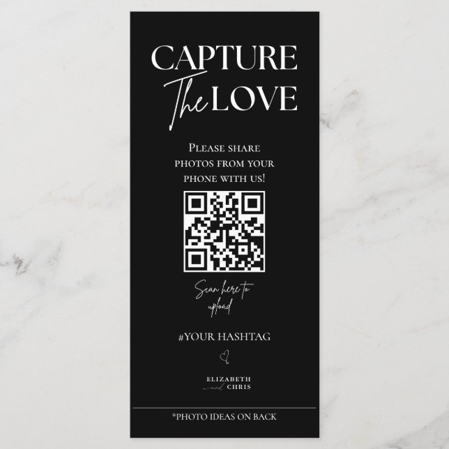 Capture the Liebe Foto I Spy Wedding Game Sage Menükarte (Vorderseite)