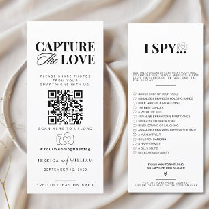Capture the Liebe Foto I Spy Wedding Game Sage Menükarte