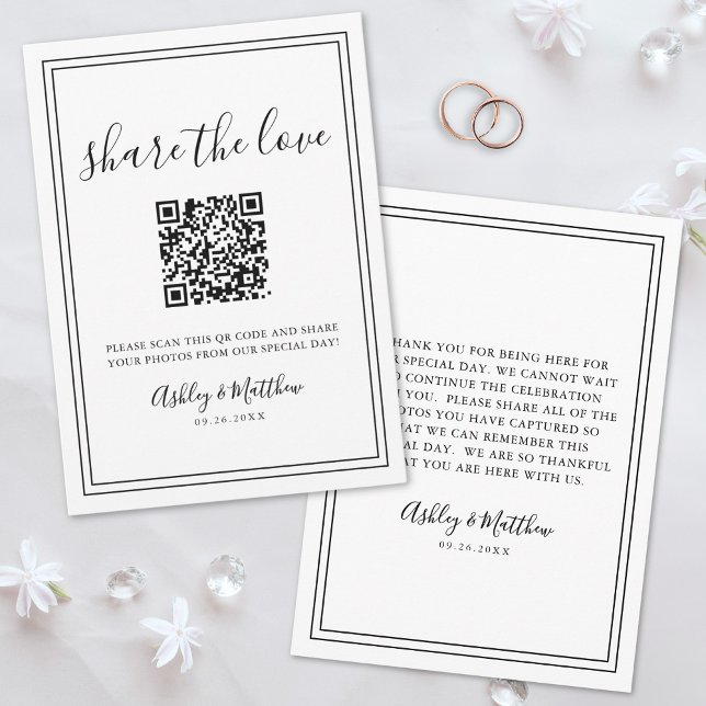 Capture the Liebe Foto Share QR Code Wedding Begleitkarte (Capture The Love Photo Share QR Code Wedding Enclosure Card)