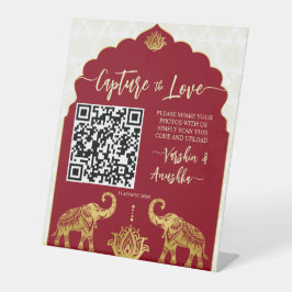 Capture the Liebe Foto Sharing qr Goldelefanten Sockelschild