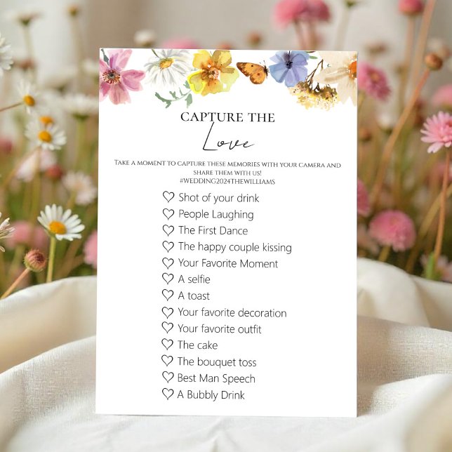 Capture the Liebe I Spy Wedding Boho Game Card Einladung (Von Creator hochgeladen)