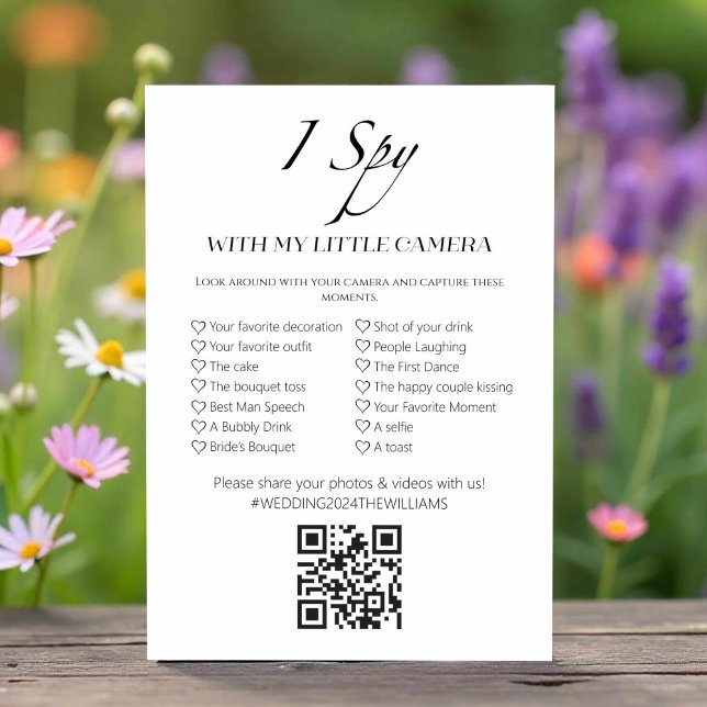 Capture the Liebe I Spy Wedding with QR Game Card Einladung (Von Creator hochgeladen)