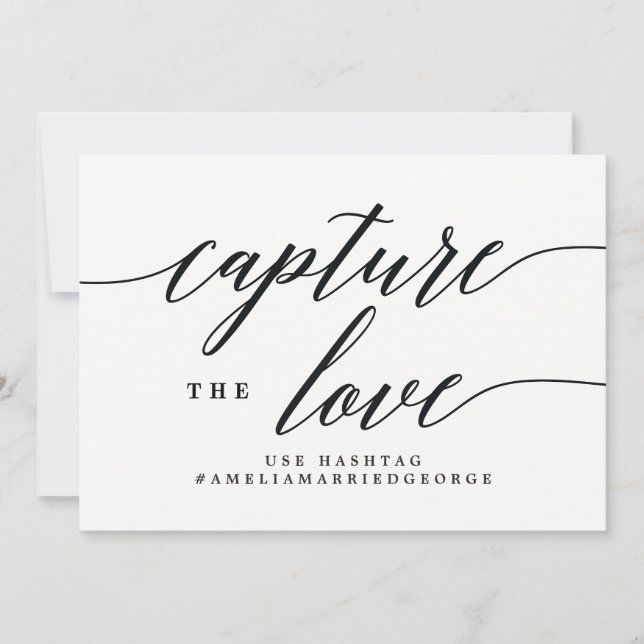 Capture the Liebe Instagram Sign - Modernes Script Einladung (Vorderseite)