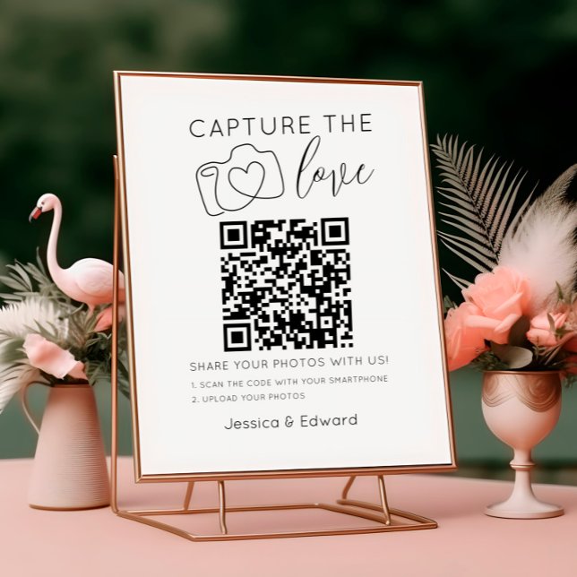 Capture the Liebe QR Code Black Chic Moderne Hochz (Von Creator hochgeladen)