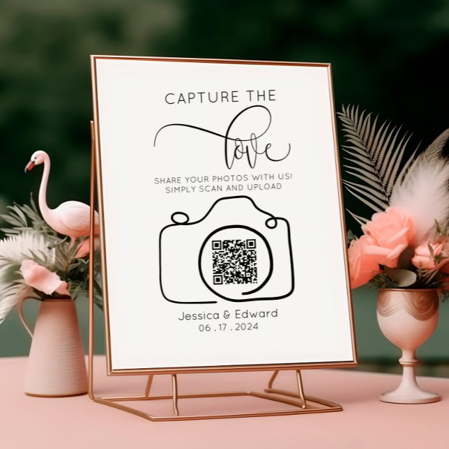 Capture the Liebe QR Code Black Chic Moderne Hochz (Von Creator hochgeladen)