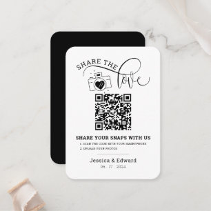 Capture the Liebe QR Code Black Chic Moderne Hochz Platzkarte