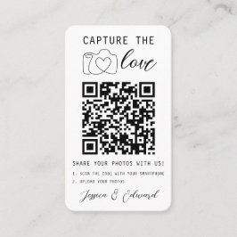 Capture the Liebe QR Code Foto Moderne Hochzeit Platzkarte