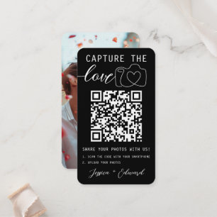 Capture the Liebe Qr Code Foto Schwarz-weiß Weddin Platzkarte