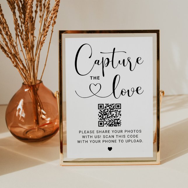 Capture the Liebe QR Code Heart Script Wedding Sig Einladung (Von Creator hochgeladen)