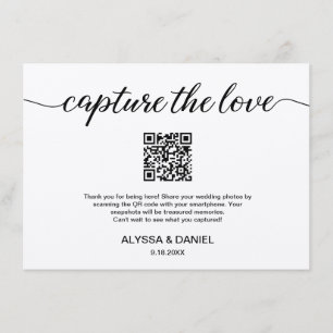 Capture the Liebe QR Code Hochzeit Foto Sharing Begleitkarte