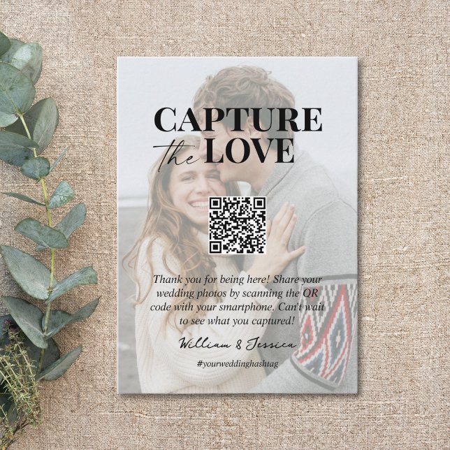 Capture the Liebe QR Code Hochzeit Foto Sharing Begleitkarte (Von Creator hochgeladen)