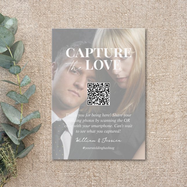 Capture the Liebe QR Code Hochzeit Foto Sharing Begleitkarte (Von Creator hochgeladen)