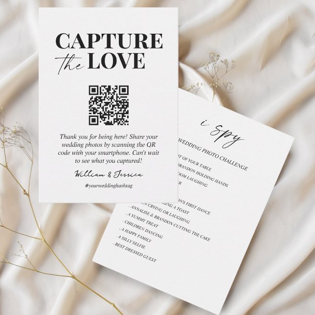 Capture the Liebe QR Code Hochzeit Foto Sharing Begleitkarte (Von Creator hochgeladen)