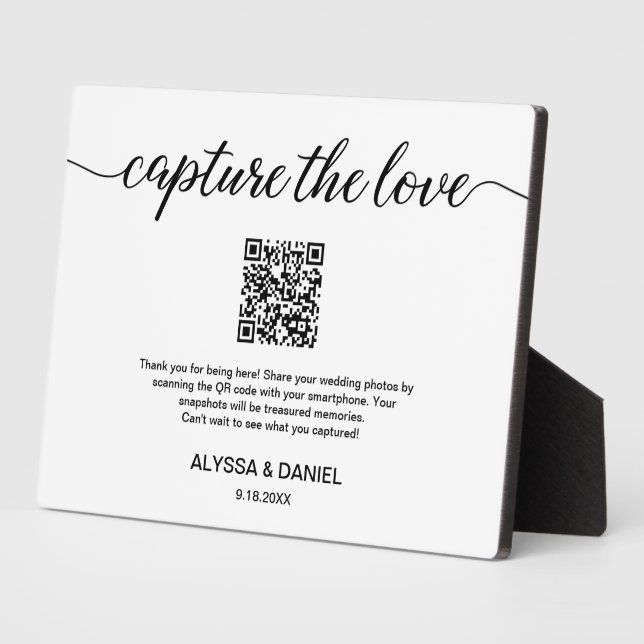 Capture the Liebe QR Code Hochzeit Foto Sharing Fotoplatte (Seite)