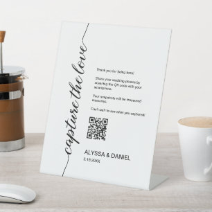 Capture the Liebe QR Code Hochzeit Foto Sharing Sockelschild