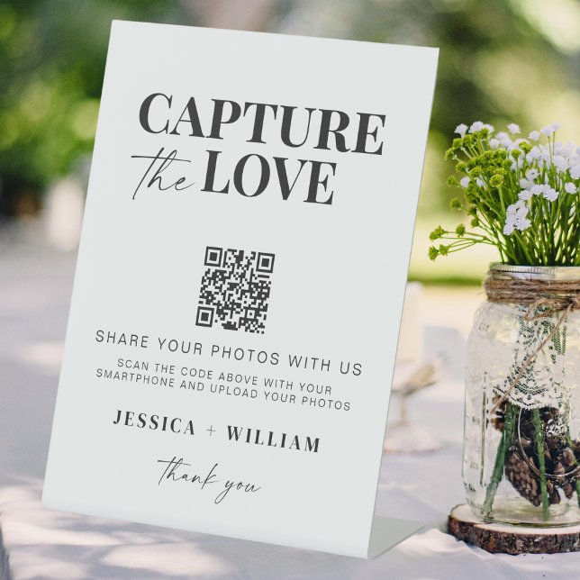 Capture the Liebe QR Code Hochzeit Foto Sharing Sockelschild (Von Creator hochgeladen)