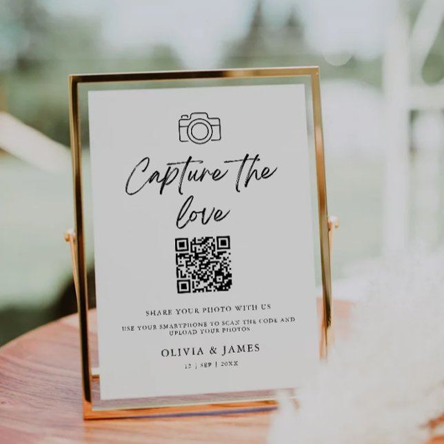 Capture the Liebe Qr Code Sign, Minimalistisch Einladung (Capture The Love Qr Code Sign, Minimalist Invitation)