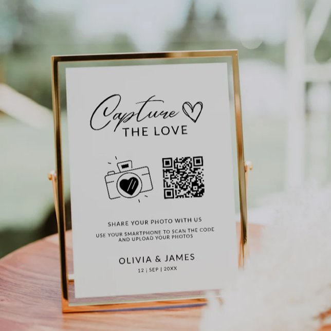 Capture the Liebe Qr Code Sign, Minimalistisch Einladung (Capture The Love Qr Code Sign, Minimalist Invitation)