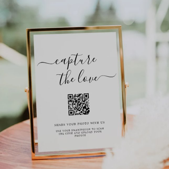Capture the Liebe Qr Code Sign, Minimalistisch Einladung (Capture The Love Qr Code Sign, Minimalist Invitation)