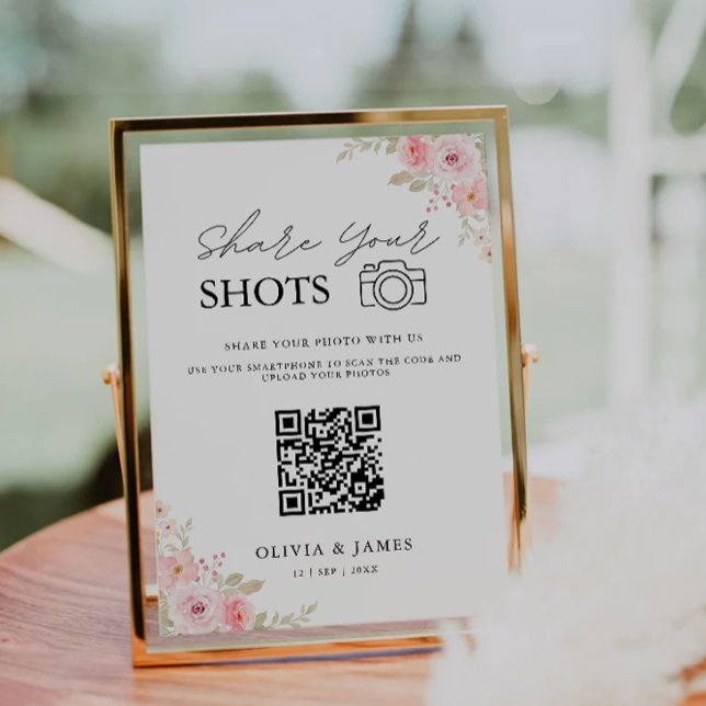 Capture the Liebe Qr Code Sign, Rose Einladung (Capture The Love Qr Code Sign, Rose Invitation)