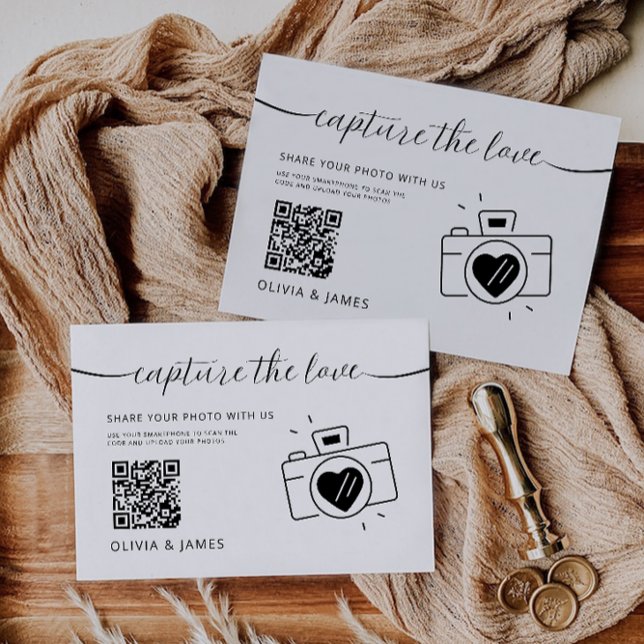 Capture the Liebe QR Code Wedding Card, Minimalist (Capture The Love QR Code Wedding Card, Minimalist)