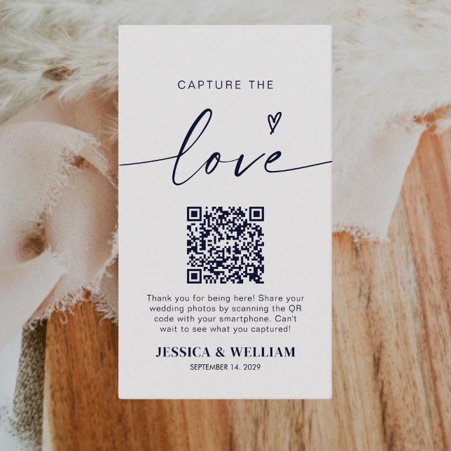 Capture the Liebe QR Code Wedding Foto Sharing Begleitkarte (Von Creator hochgeladen)