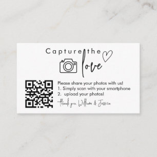 Capture the Liebe QR Code, Wedding Foto Signs Begleitkarte