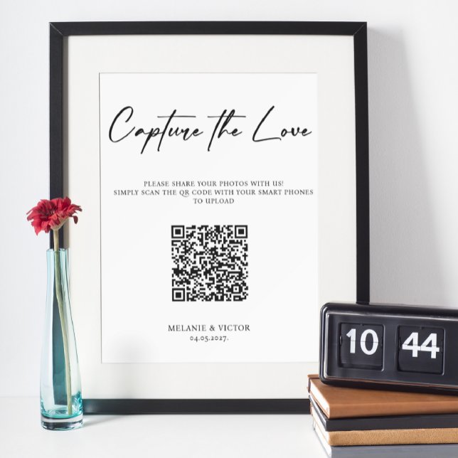 Capture the Liebe QR Code Wedding Sign Poster (Von Creator hochgeladen)