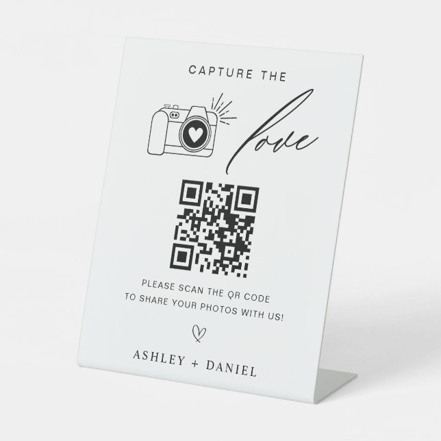 Capture the Liebe Qr Code Wedding Sockelschild (Vorderseite)