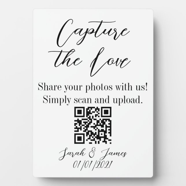 Capture the Liebe QR code wedsign Fotoplatte (Vorderseite)