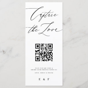 Capture the Liebe Schwarz-weiß Monogram Foto Sign Menükarte