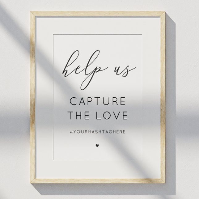 Capture the Liebe sign. Schwarzweißkalligraphie Poster (Von Creator hochgeladen)