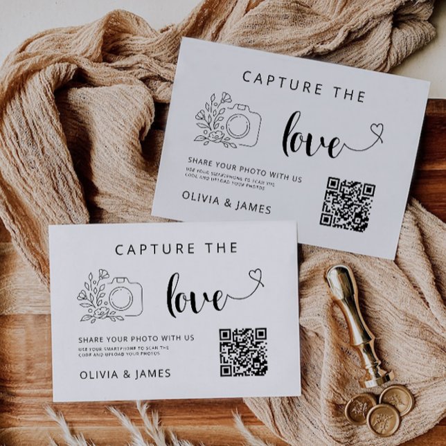 Capture the Liebe Wedding QR Code Card, Foto (Capture the Love Wedding QR Code Card, Photo)