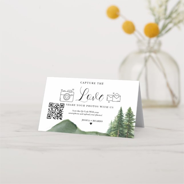 Capture the Liebe Wedding QR Code Card, Foto Card Treuekarte (Vorderseite)
