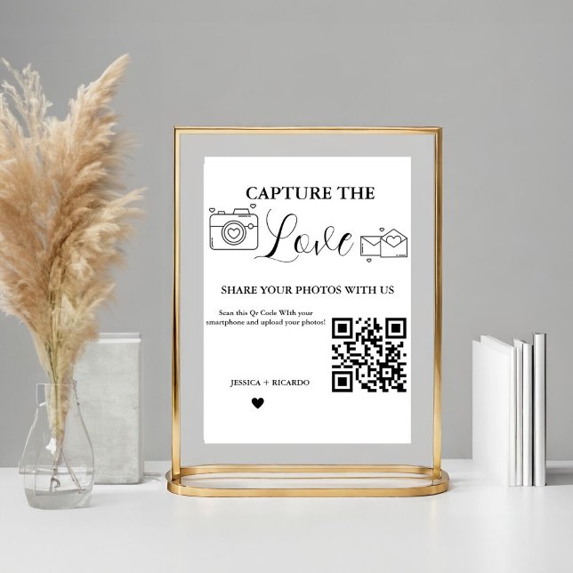 Capture the Liebe Wedding QR Code Card Foto Sign Poster (Von Creator hochgeladen)