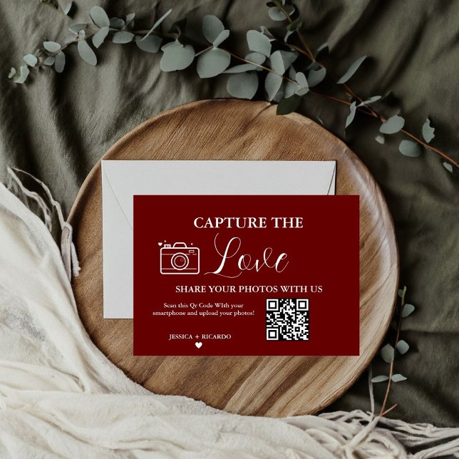 Capture the Liebe Wedding QR Code Foto Card Einladung (Von Creator hochgeladen)