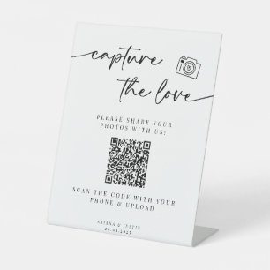 Capture the Liebe Wedding Sign with QR Code Sockelschild