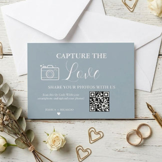 Capture the Love Hochzeits-QR-Code-Fotokarte Einladung
