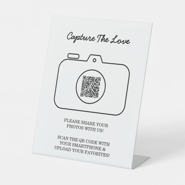 Capture The Love Photo Sharing QR Code  Sockelschild (Vorderseite)
