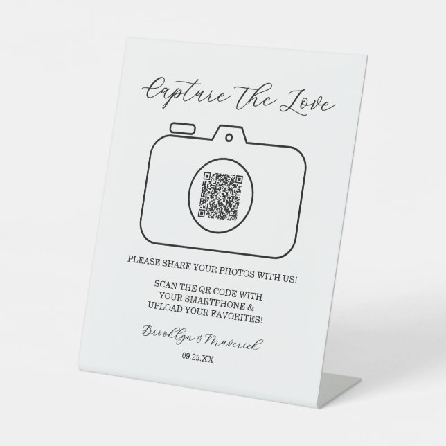 Capture The Love Photo Sharing QR Code  Sockelschild (Vorderseite)