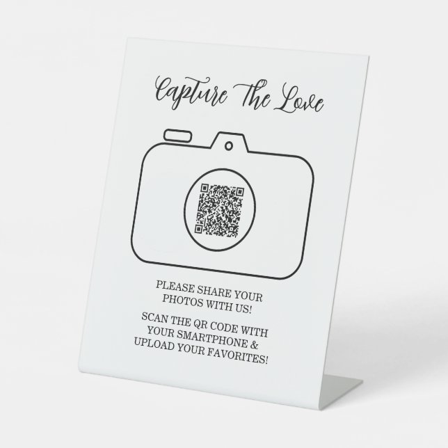 Capture The Love Photo Sharing QR Code  Sockelschild (Vorderseite)