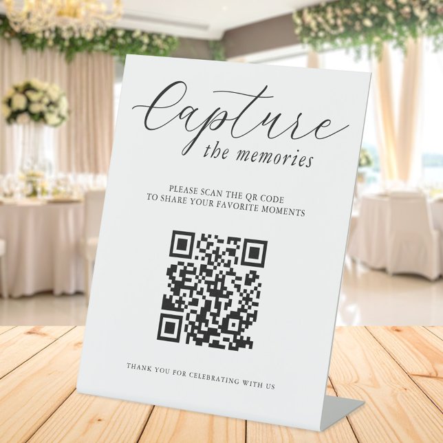 Capture The Memories Wedding Photo QR Code Sockelschild (Von Creator hochgeladen)
