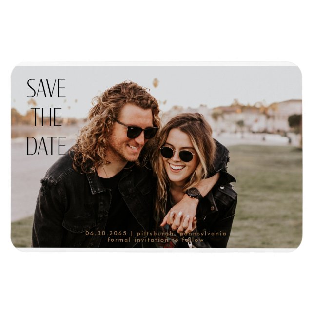 Capture the Moment Foto Wedding Save the Date Magnet (Horizontal)