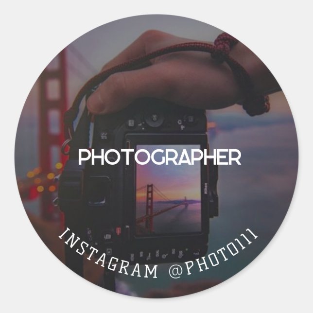 Capture your Special Day, Berufliche Fotografie Runder Aufkleber (Vorderseite)