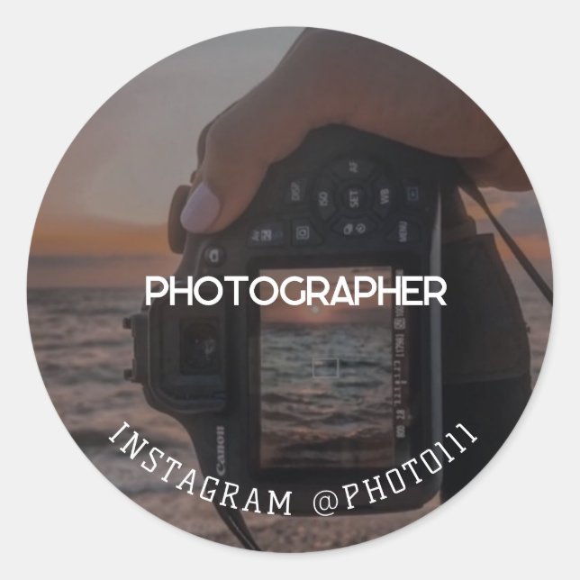 Capture your Special Day, Berufliche Fotografie Runder Aufkleber (Vorderseite)