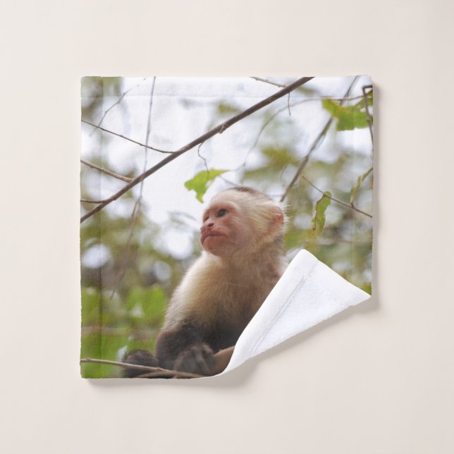 Capuchin Monkey Fotografie Badhandtuch Set (Waschlappen)