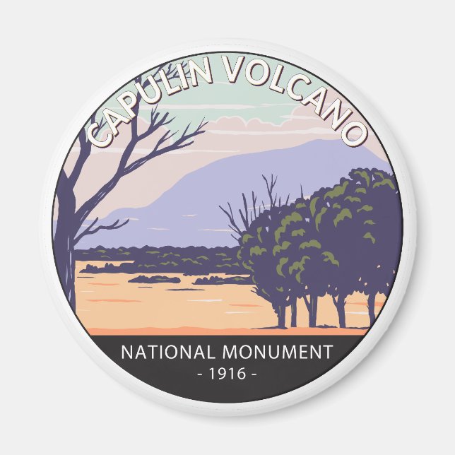 Capulin National Monument New Mexico Retro Magnet (Vorne)