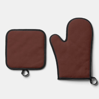 Caput mortuum (einfarbige Farbe) Ofenhandschuh & Topflappen-Set